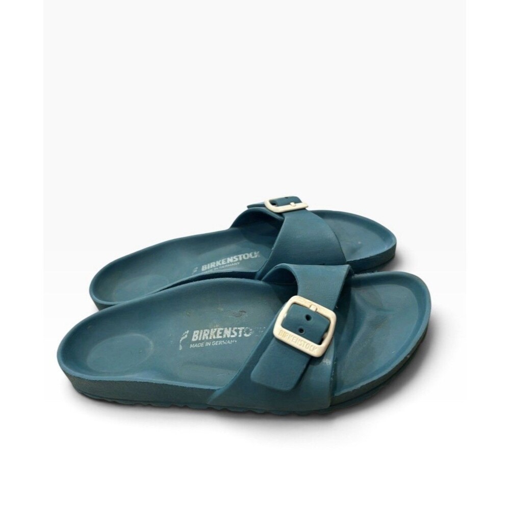 Birkenstock Madrid EVA Blue Single Strap Slide Sandals Womens 36